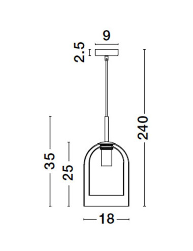 Nova Luce Piekaramā lampa Velor Ø18 9236700 | TavaGaisma.lv