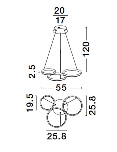 Nova Luce - Magnus LED 9248115 piekaramā lampa | TavaGaisma.lv