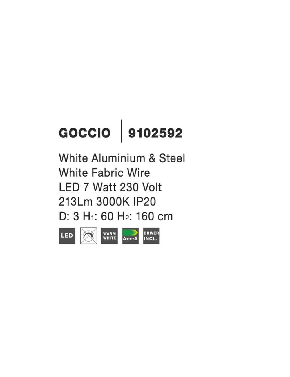 Pendant lamp Goccio Ø3 LED