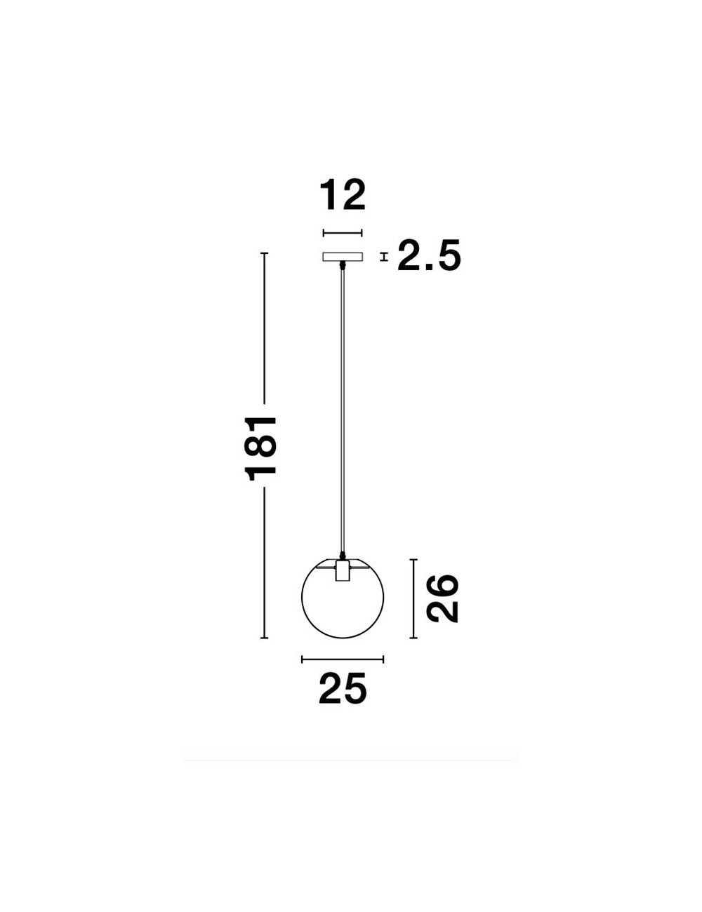 Piekaramā lampa Mirale Ø25