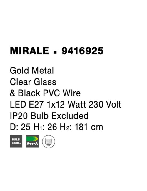 Piekaramā lampa Mirale Ø25