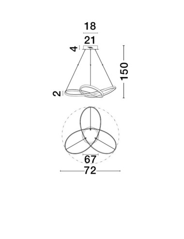 Nova Luce - Fusion Ø72 LED 1701101001 piekaramā lampa | TavaGaisma.lv