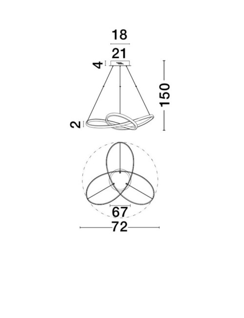 Pendant lamp Fusion Ø72 LED