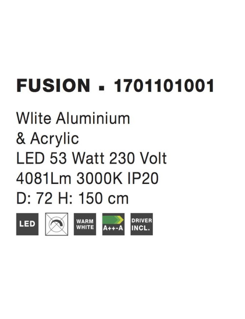 Pendant lamp Fusion Ø72 LED