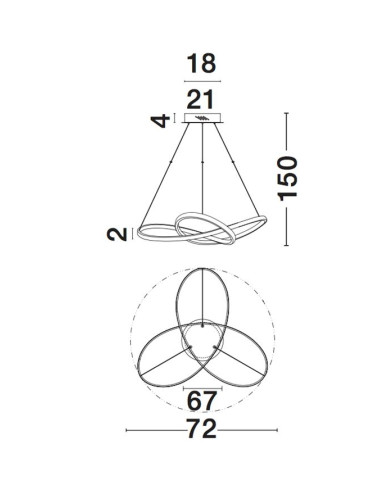 Nova Luce - Fusion Ø72 LED 1701101002 piekaramā lampa | TavaGaisma.lv