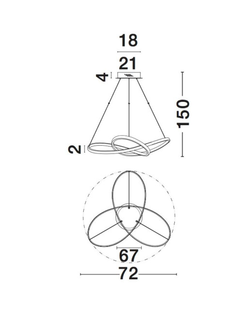 Piekaramā lampa Fusion Ø72 LED