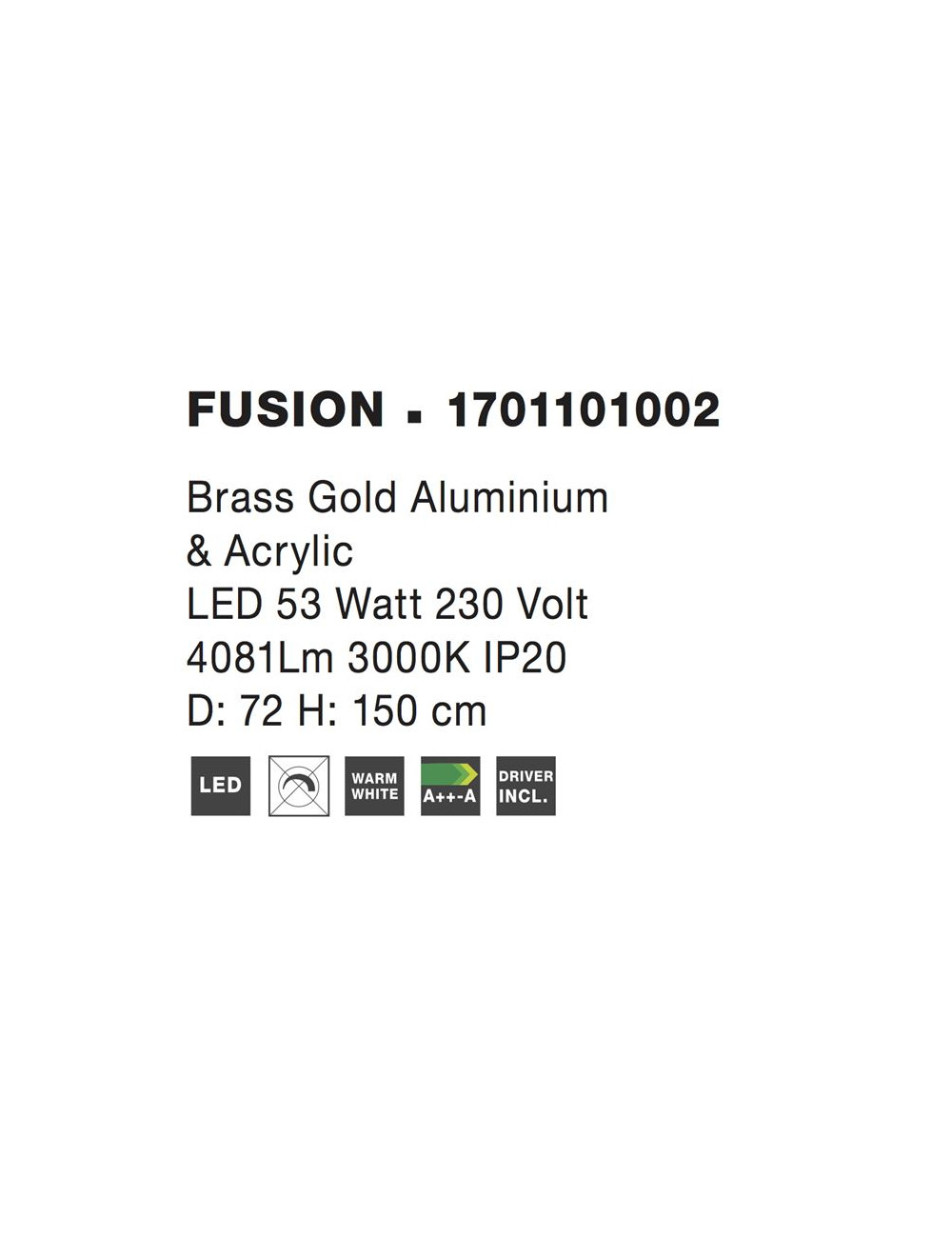 Pakabinamas šviestuvas Fusion Ø72 LED