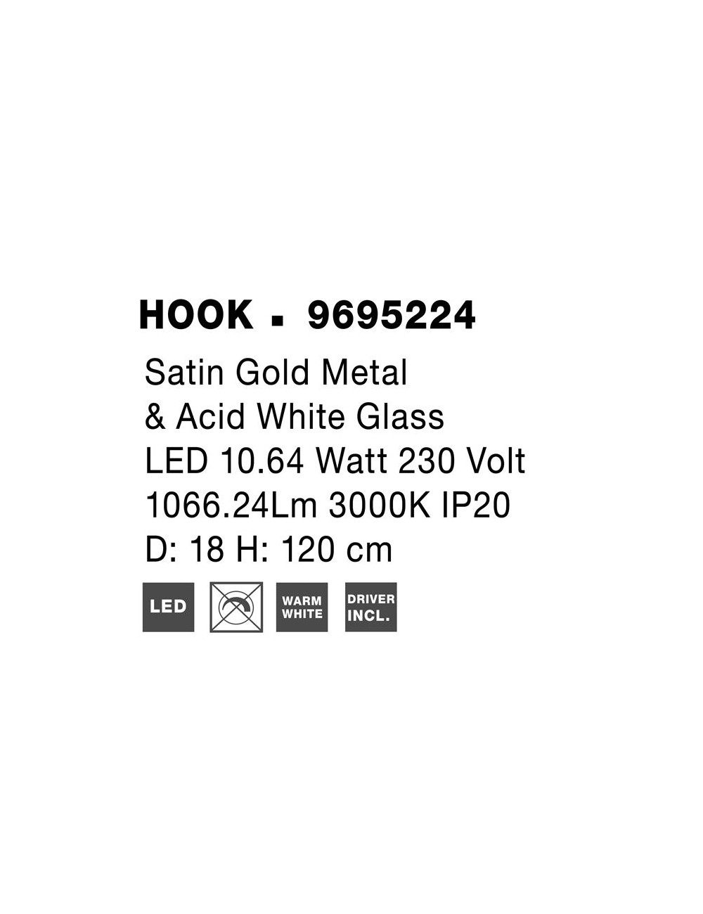 Pakabinamas šviestuvas Hook Ø18 LED