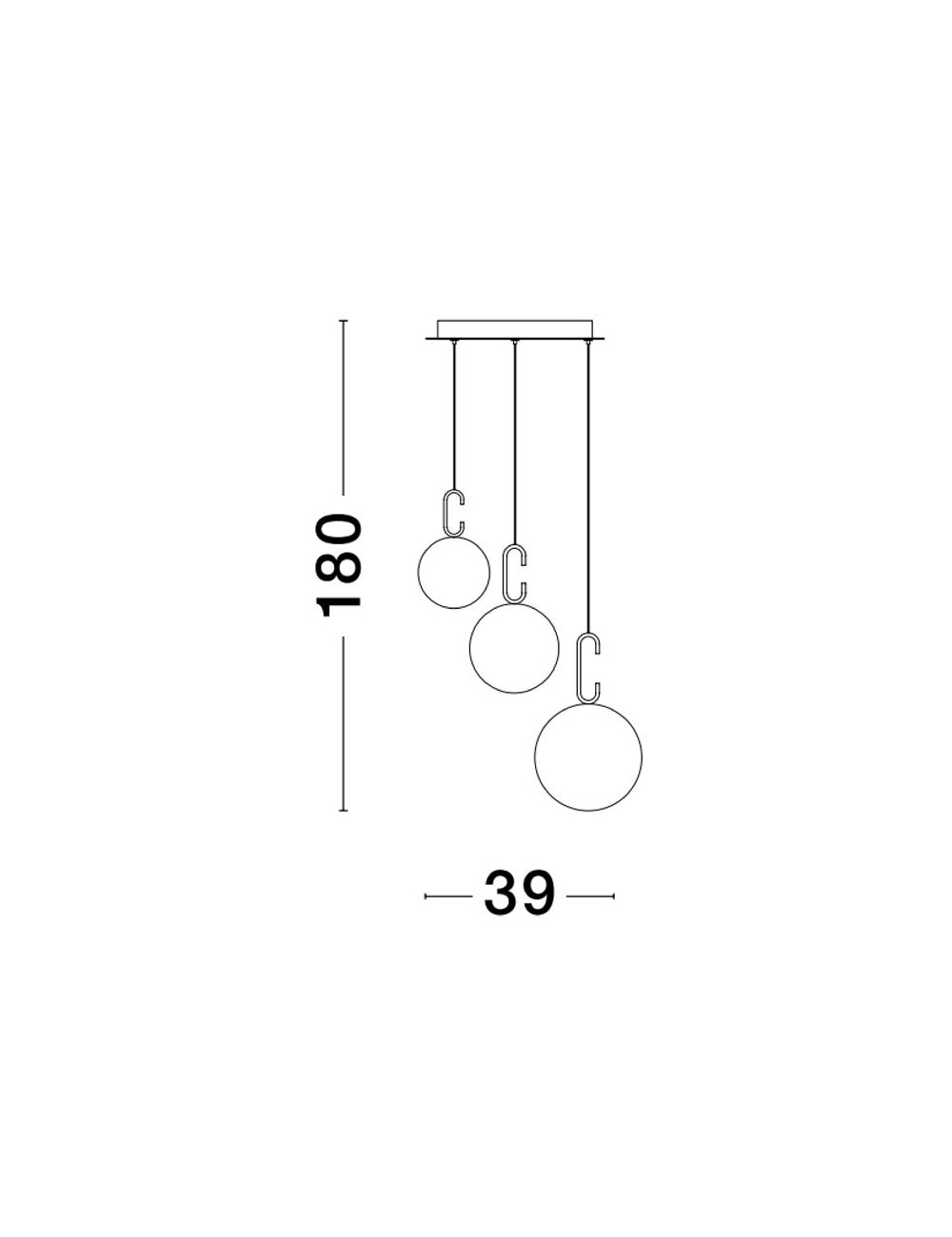 Pendant lamp Hook Ø39 LED