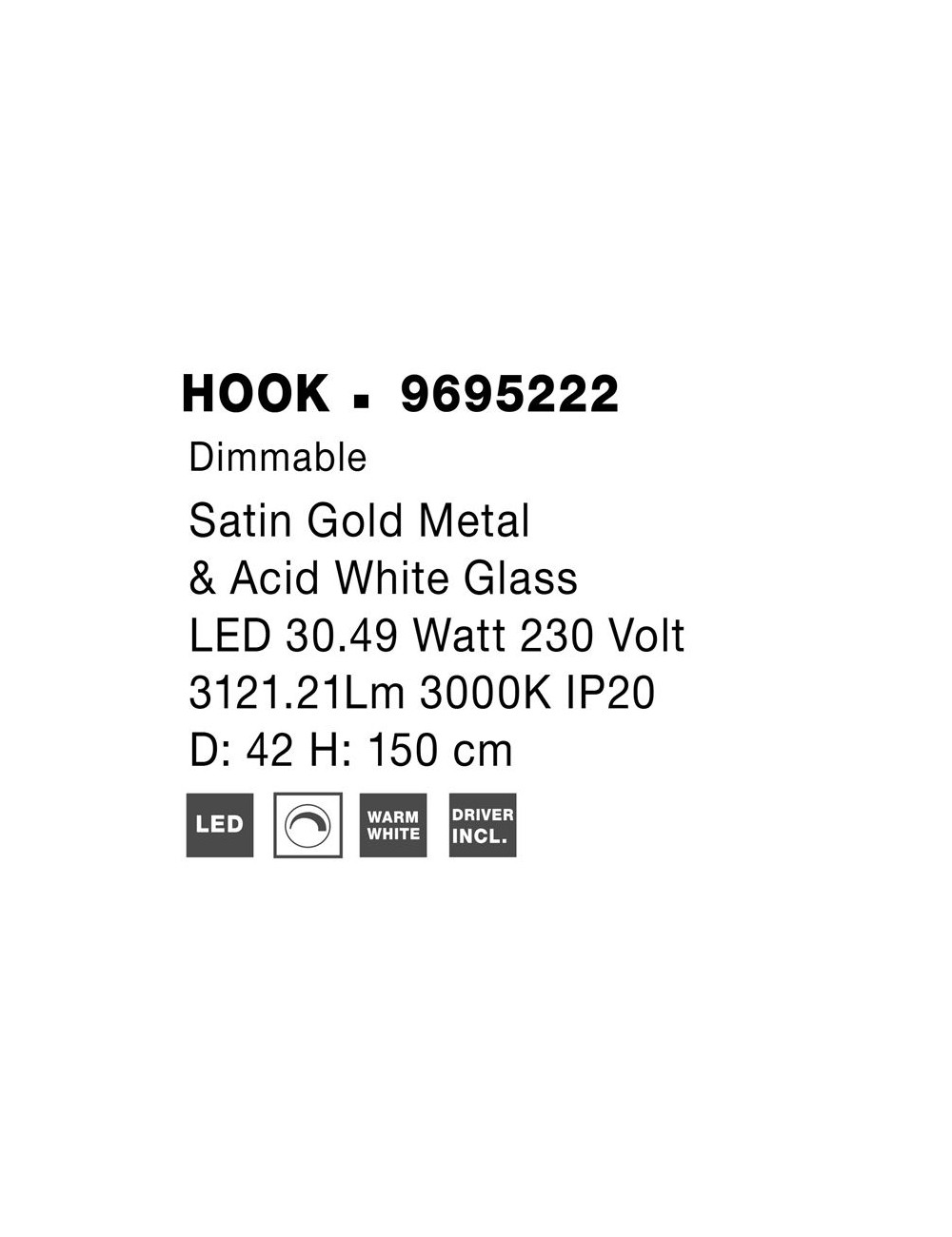 Pakabinamas šviestuvas Hook Ø42 LED