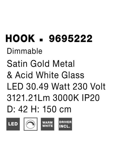 Pendant lamp Hook Ø42 LED