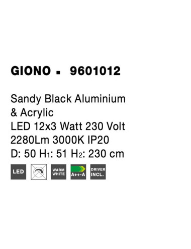 Pendant lamp Giono Ø50 LED 9601012 | Nova Luce | TavaGaisma.lv/en