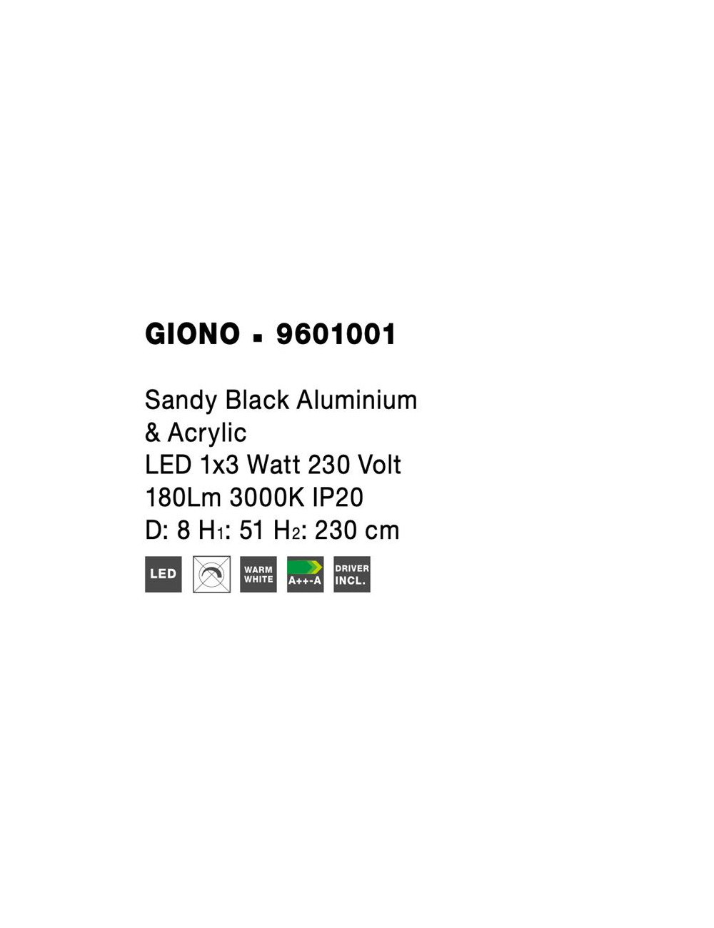 Piekaramā lampa Giono Ø2 LED