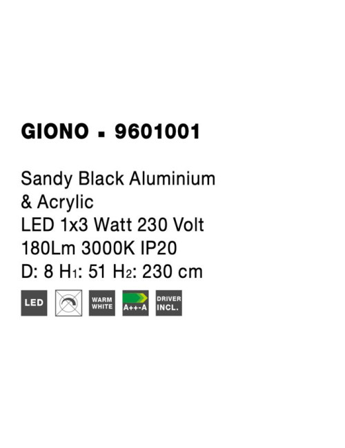 Pakabinamas šviestuvas Giono Ø2 LED