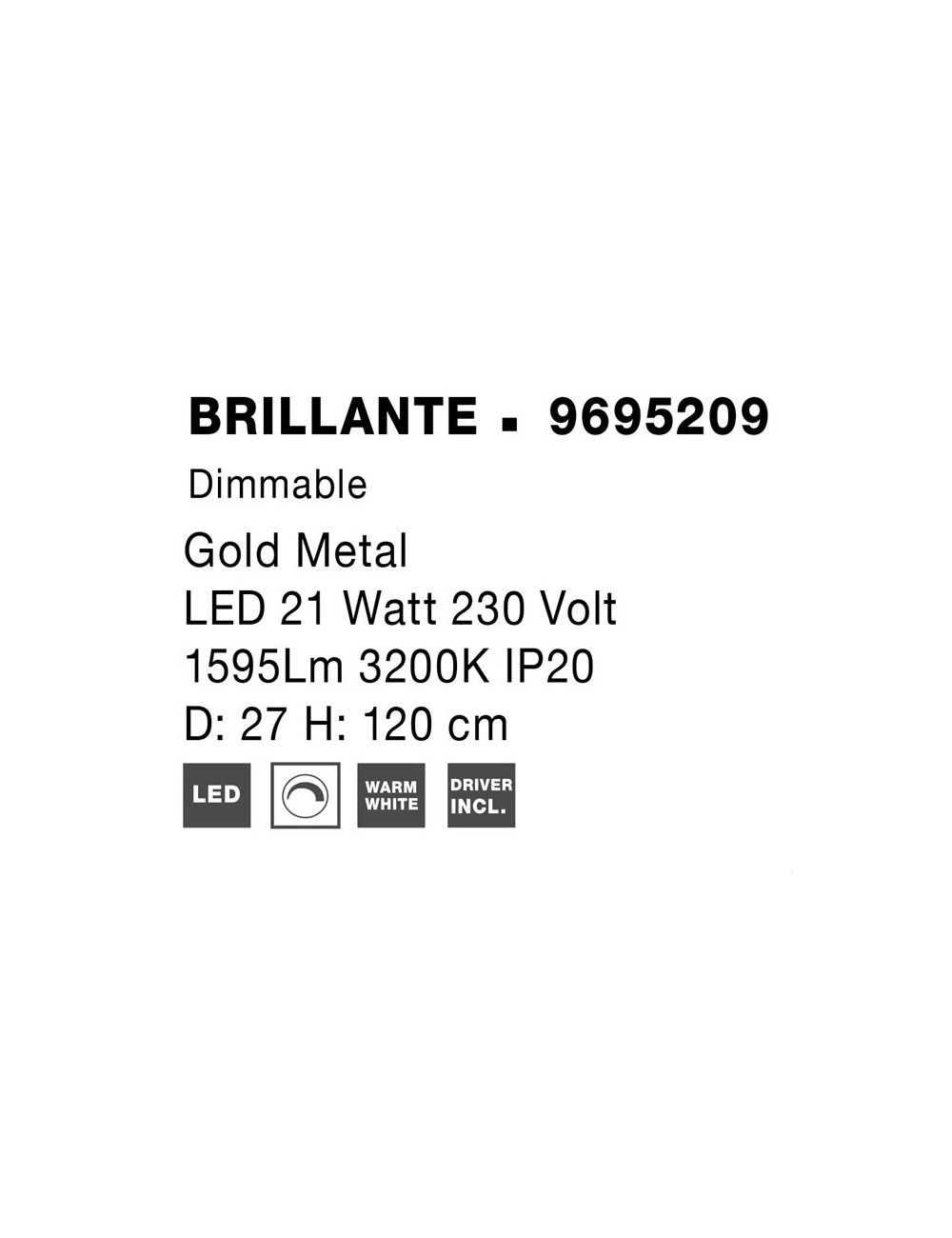 Подвесная лампа Brillante Ø27 LED