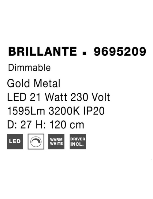 Подвесная лампа Brillante Ø27 LED