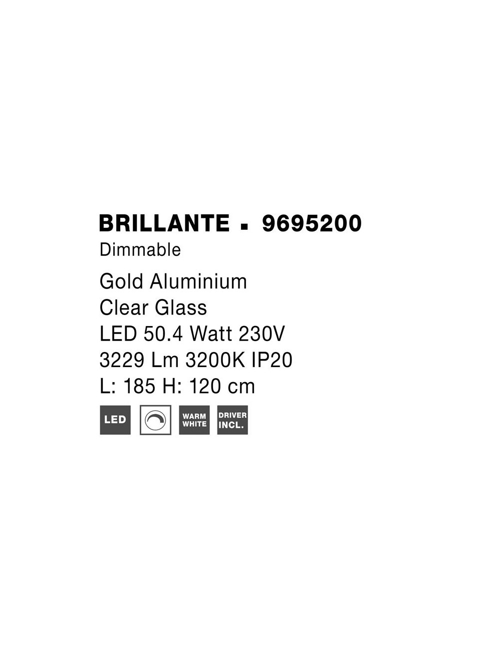 Pakabinamas šviestuvas Brillante LED