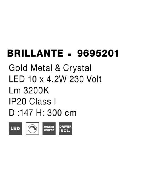 Piekaramā lampa Brillante LED