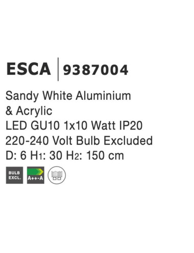 Pakabinamas šviestuvas Esca Ø6 9387004 | Nova Luce | TavaGaisma.lv/lt