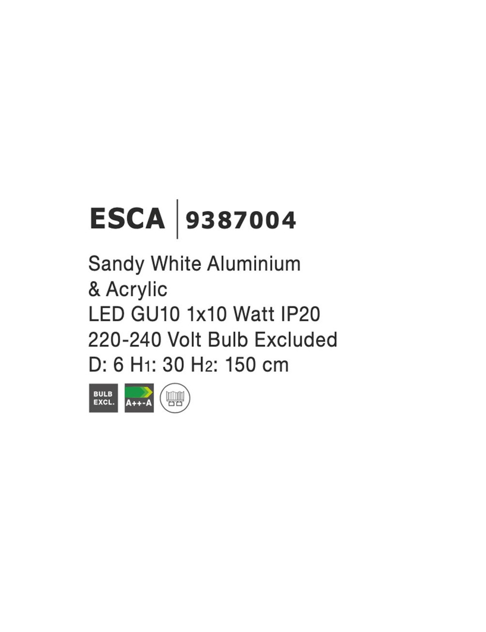 Pendant lamp Esca Ø6