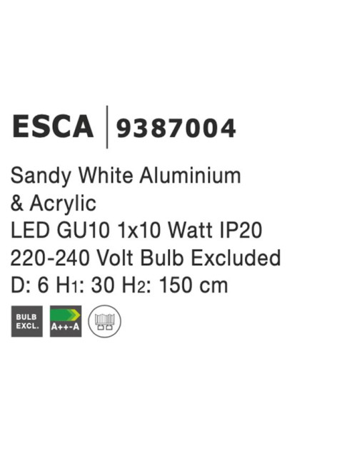 Pakabinamas šviestuvas Esca Ø6