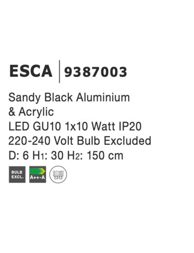 Подвесная лампа Esca Ø6 9387003 | Nova Luce | TavaGaisma.lv/ru