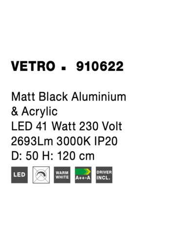 Nova Luce - Vetro Ø50 LED 910622 piekaramā lampa | TavaGaisma.lv