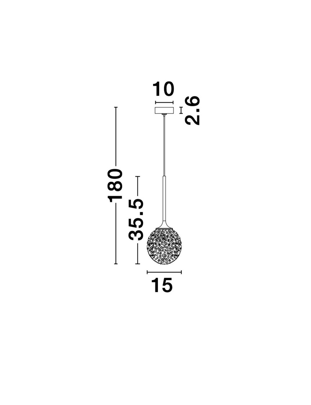 Pendant lamp Mirano Ø15