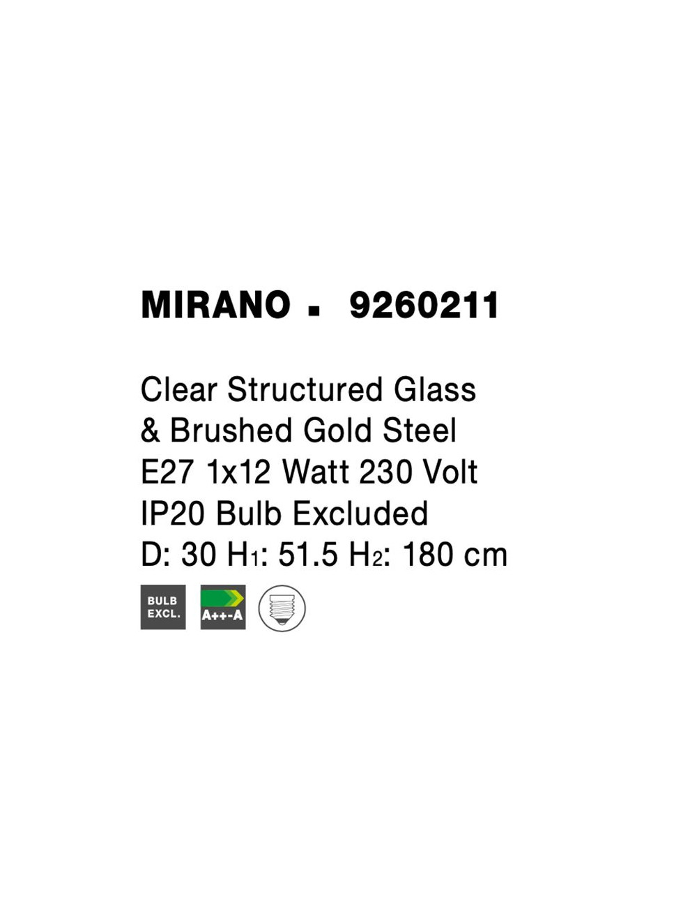 Pendant lamp Mirano Ø30