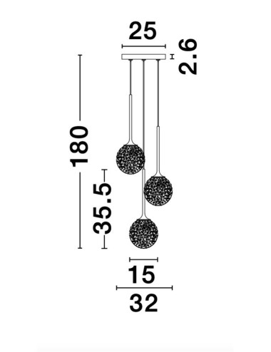 Pakabinamas šviestuvas Mirano Ø32 9160212 | Nova Luce | TavaGaisma.lv/lt