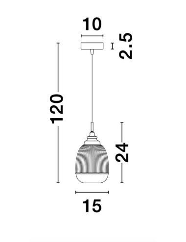Nova Luce Piekaramā lampa Mond Ø15 9738210 | TavaGaisma.lv