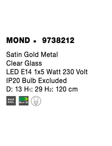 Pendant lamp Mond Ø13 9738212 | Nova Luce | TavaGaisma.lv/en