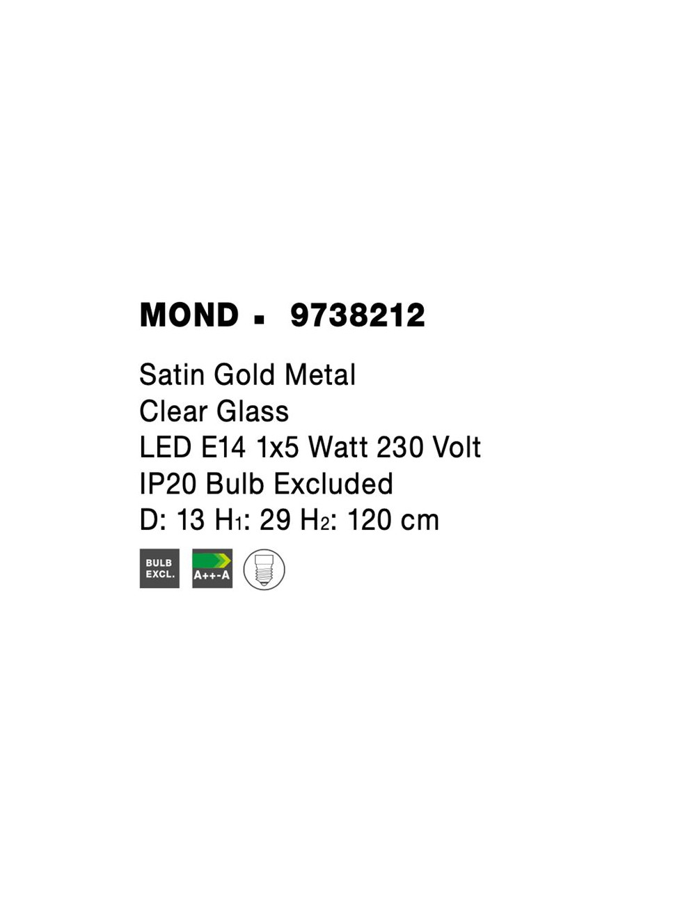 Pendant lamp Mond Ø13