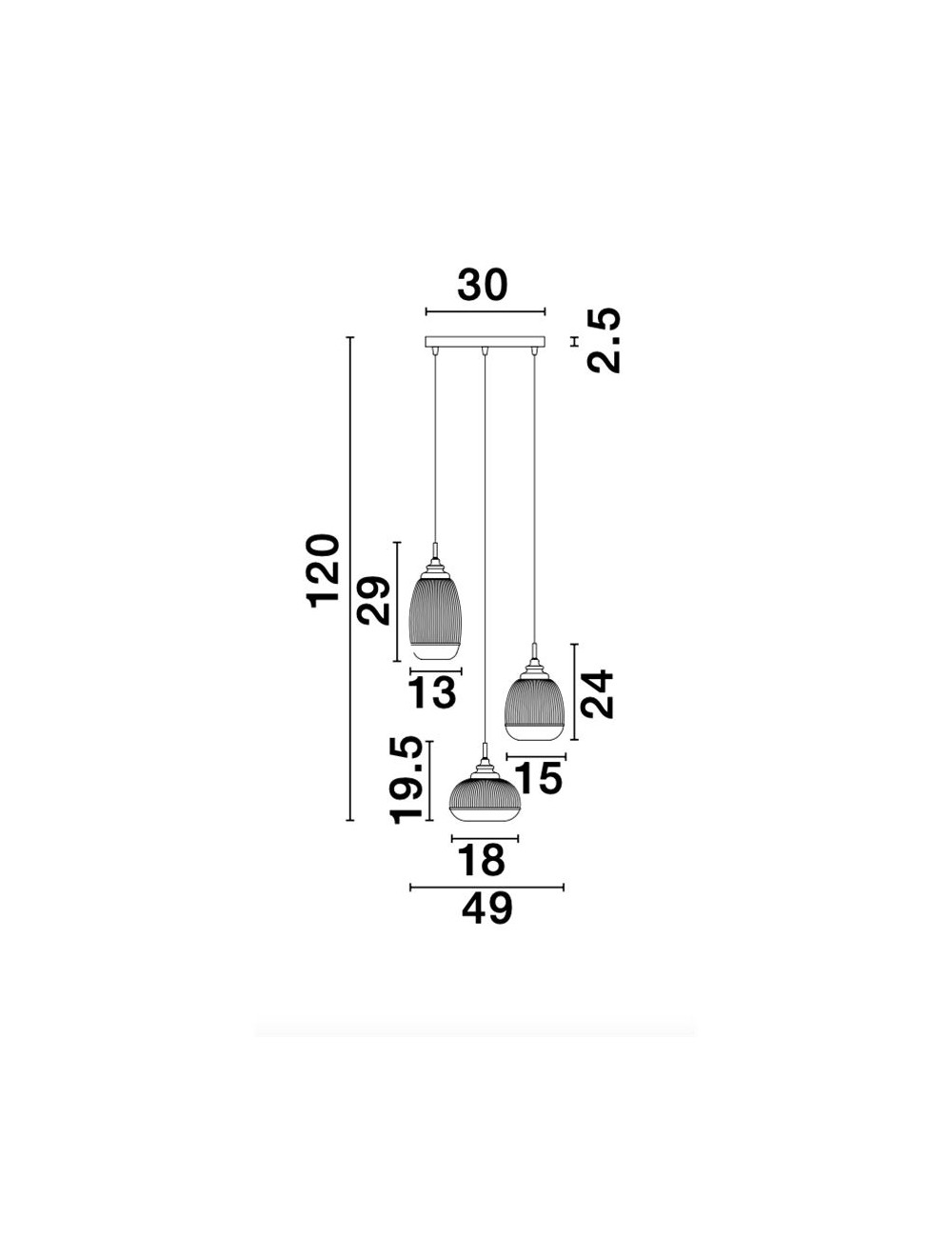 Pendant lamp Mond Ø49