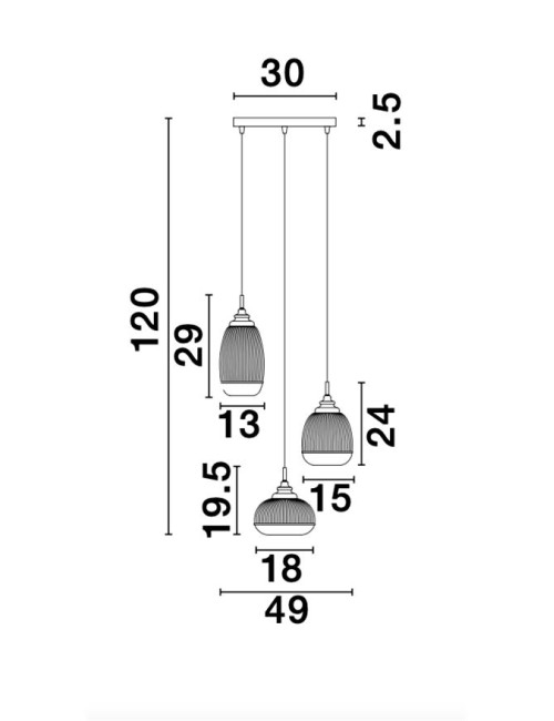 Piekaramā lampa Mond Ø49