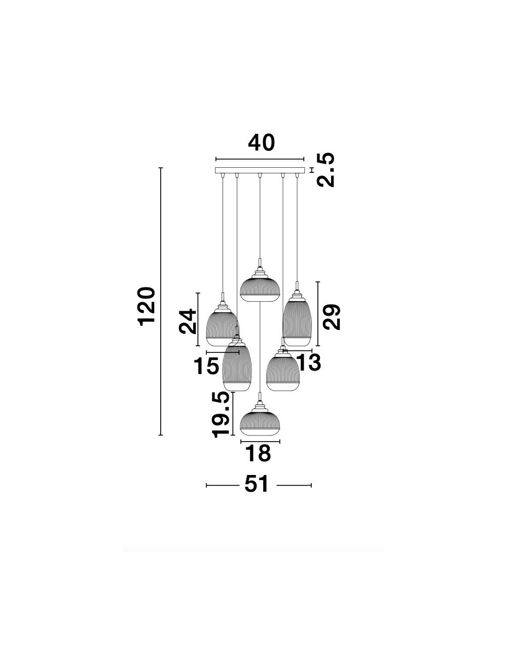 Ripplamp Mond Ø51