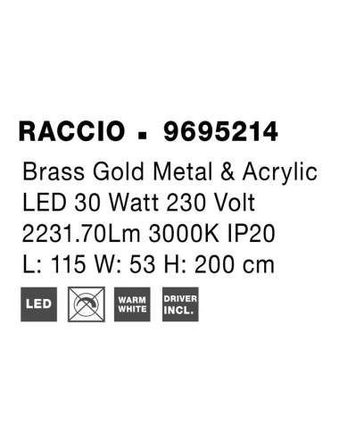 Подвесная лампа Raccio LED 9695214 | Nova Luce | TavaGaisma.lv/ru