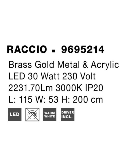 Piekaramā lampa Raccio LED