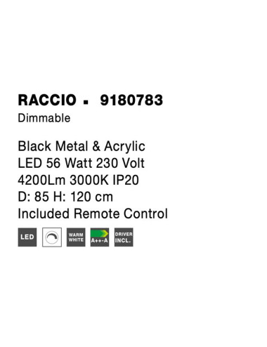 Ripplamp Raccio Ø85 LED 9180783 | Nova Luce | TavaGaisma.lv/et