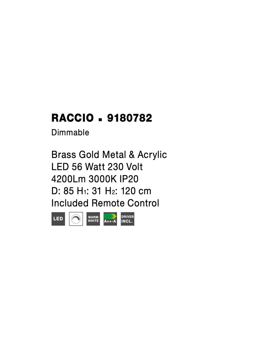 Piekaramā lampa Raccio Ø85 LED