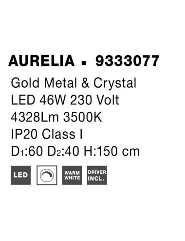 Lühter Aurelia Ø60 LED 9333077 | Nova Luce | TavaGaisma.lv/et
