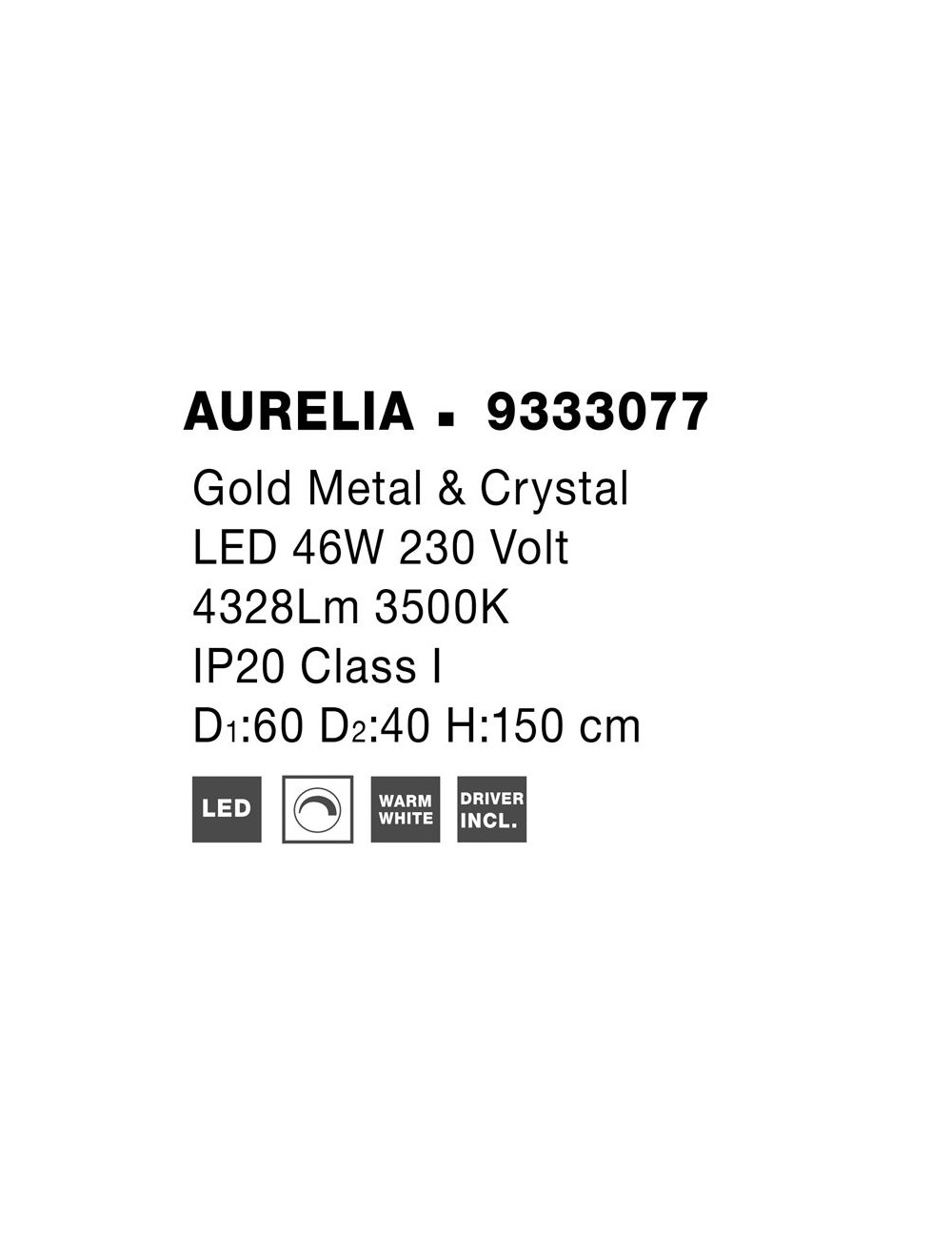 Lühter Aurelia Ø60 LED