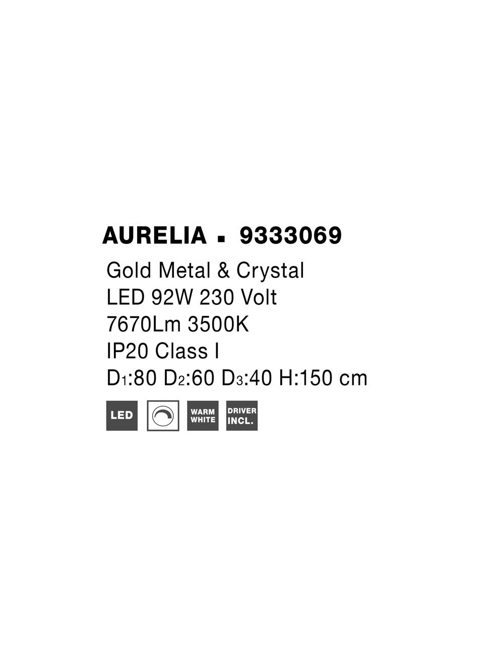 Lühter Aurelia Ø80 LED