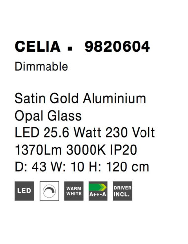 Pendant lamp Celia LED 9820604 | Nova Luce | TavaGaisma.lv/en