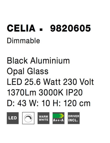 Nova Luce - Celia LED 9820605 piekaramā lampa | TavaGaisma.lv