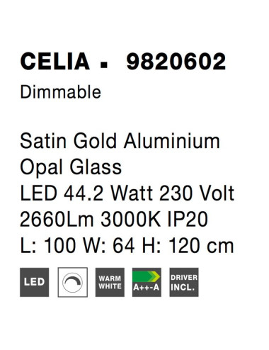 Nova Luce - Celia LED 9820602 piekaramā lampa | TavaGaisma.lv