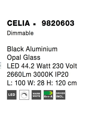Nova Luce - Celia LED 9820603 piekaramā lampa | TavaGaisma.lv
