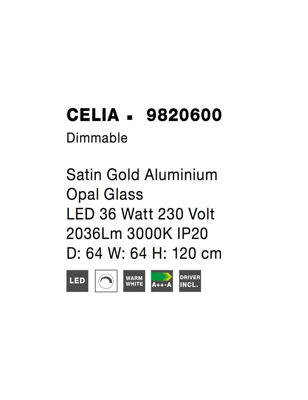 Piekaramā lampa Celia Ø64 LED