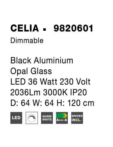 Pakabinamas šviestuvas Celia Ø64 LED 9820601 | Nova Luce | TavaGaisma.lv/lt