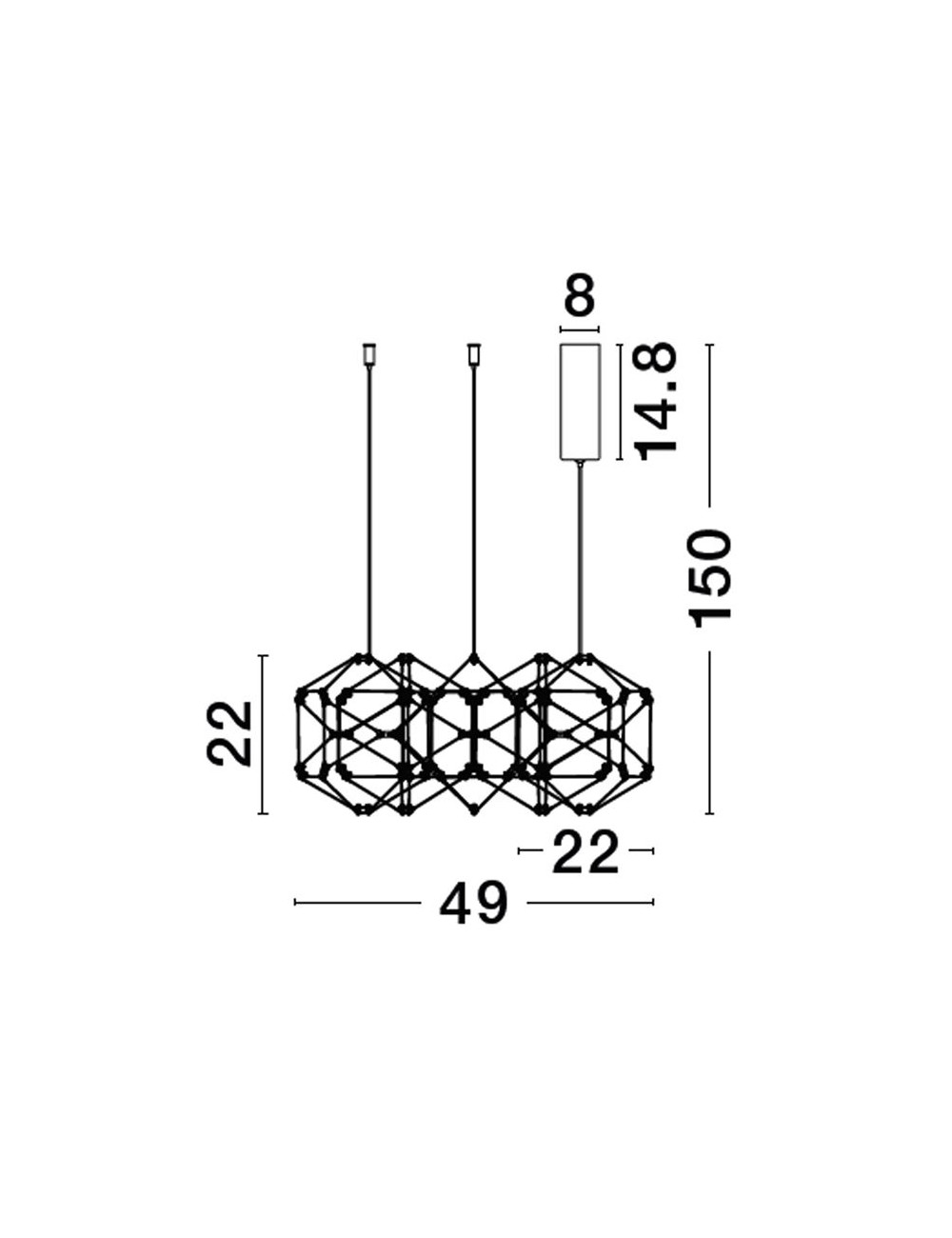 Piekaramā lampa Nebula Ø49 LED